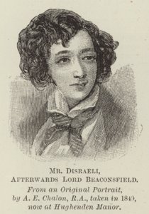 Mr. Disraeli, later Lord Beaconsfield door Alfred Edward Chalon